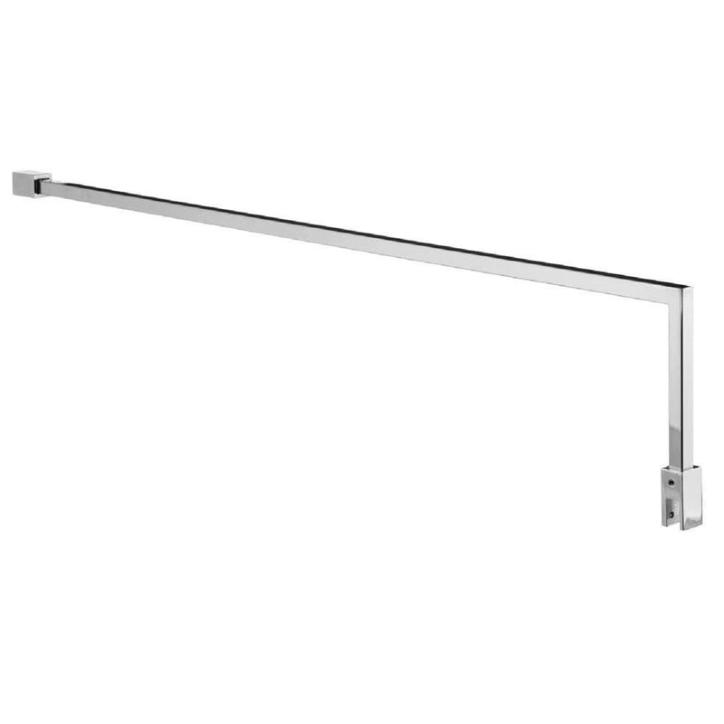 Nuie Fluted 8mm Wetroom Screen & Support Bar (1850mm High) - Chrome
