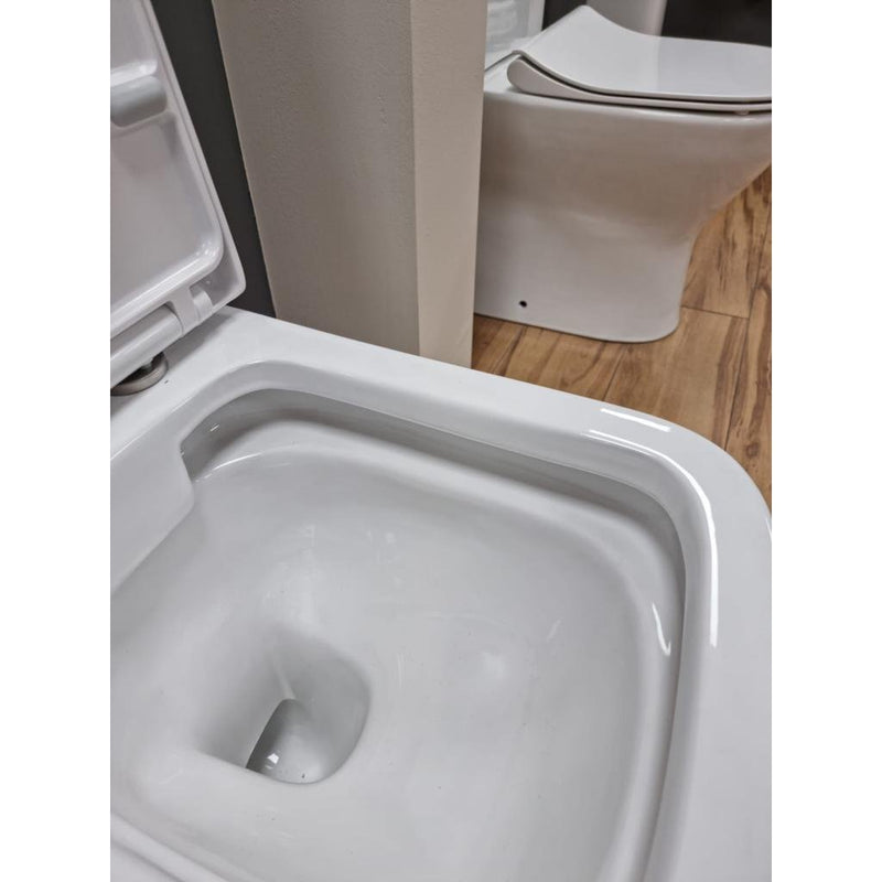 Nuie Ava Rimless Close Coupled Toilet & Soft Close Seat - 612mm Projection