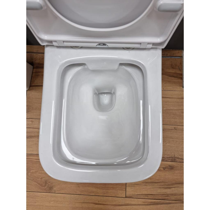Nuie Ava Rimless Close Coupled Toilet & Soft Close Seat - 612mm Projection