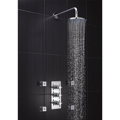 Hudson Reed Tec Cross 2 Outlet Triple Handle Concealed Thermostatic Shower Valve - Chrome