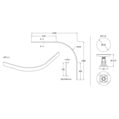 Easy Plumb Riser Kit For 700-900mm Offset & Quadrant Shower Trays
