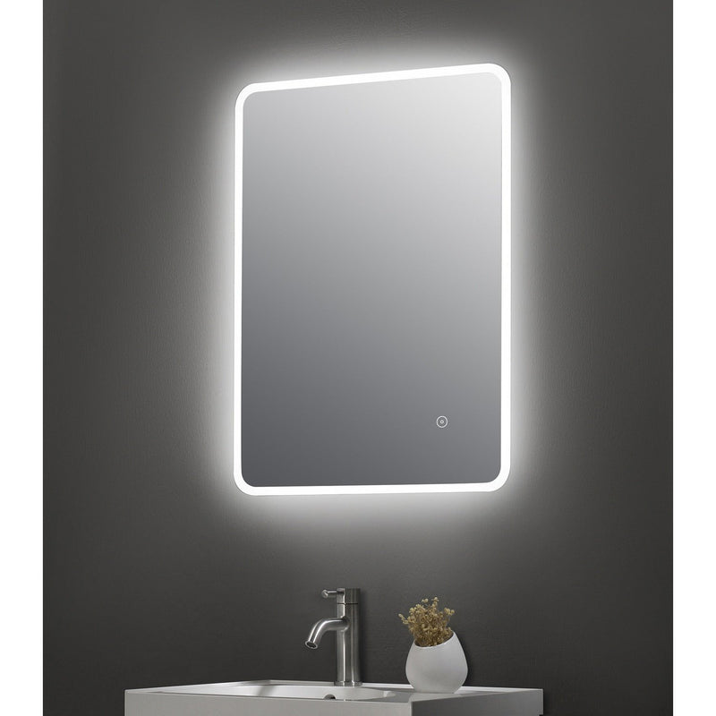 Lumin Rounded 500 x 700mm LED Touch Sensor Mirror With Ambient Lighting & Demister