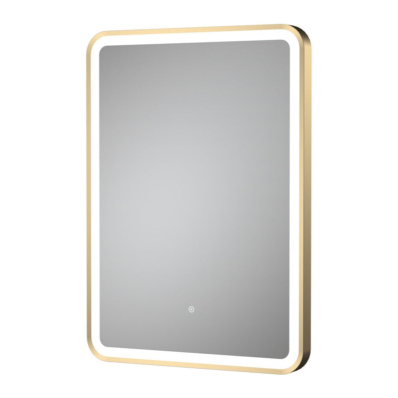 Hudson Reed Hydrus Brushed Brass Framed LED Touch Sensor Mirror - 700 x 500mm