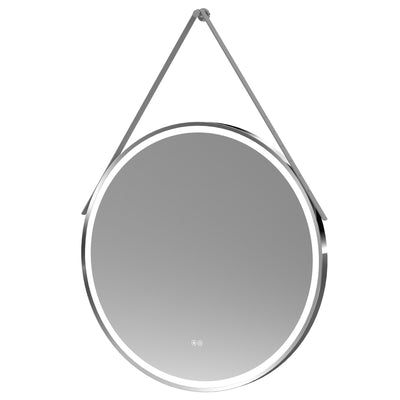 Hudson Reed Salana Chrome Framed LED Touch Sensor Mirror With Grey Strap - 800 x 800mm