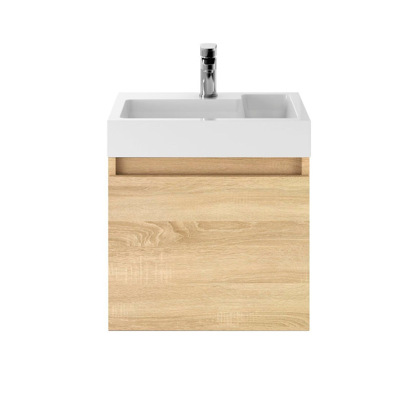 Jenson Wall Hung 500mm Wall Hung Vanity & Basin - Natural Oak