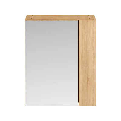 Cape 600mm Mirror Cabinet With 1 Small Door and 1 Large Door - Natural Oak