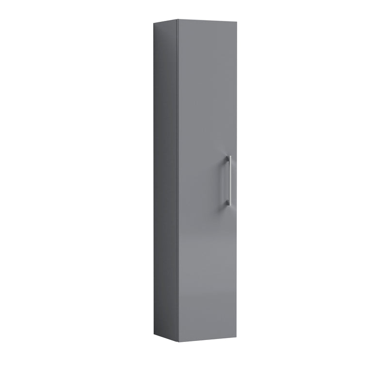 Nuie Arno 300 x 253mm Wall Hung Tall Unit With 1 Door - Cloud Grey Gloss
