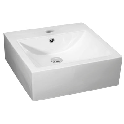 Nuie Vessel Rectangular Basin With Overflow 470 x 450mm - White