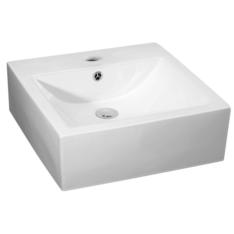 Hudson Reed Square Counter Top Vessel Basin With 1 Tap Hole - 470 x 450mm