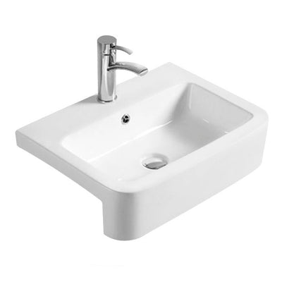 Nuie Semi Recess Basin With Overflow 570 x 415mm - White