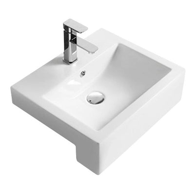 Nuie Semi Recess Basin With Overflow 530 x 440mm - White