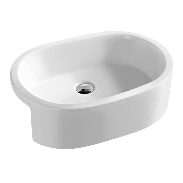Hudson Reed Rounded Vessel Semi Recess Basin Without Tap Hole - 570 x 405mm