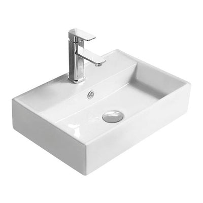 Nuie Vessel Rectangular Basin With Overflow 505 x 355mm - White