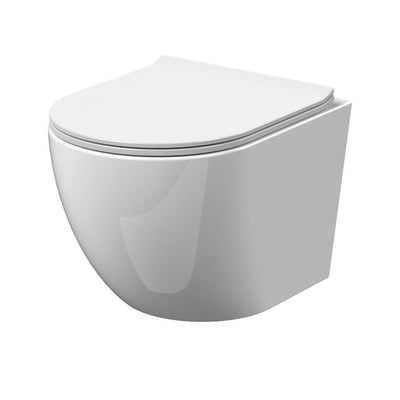 Nuie Freya Rimless Wall Hung Toilet & Soft Close Seat - 482mm Projection