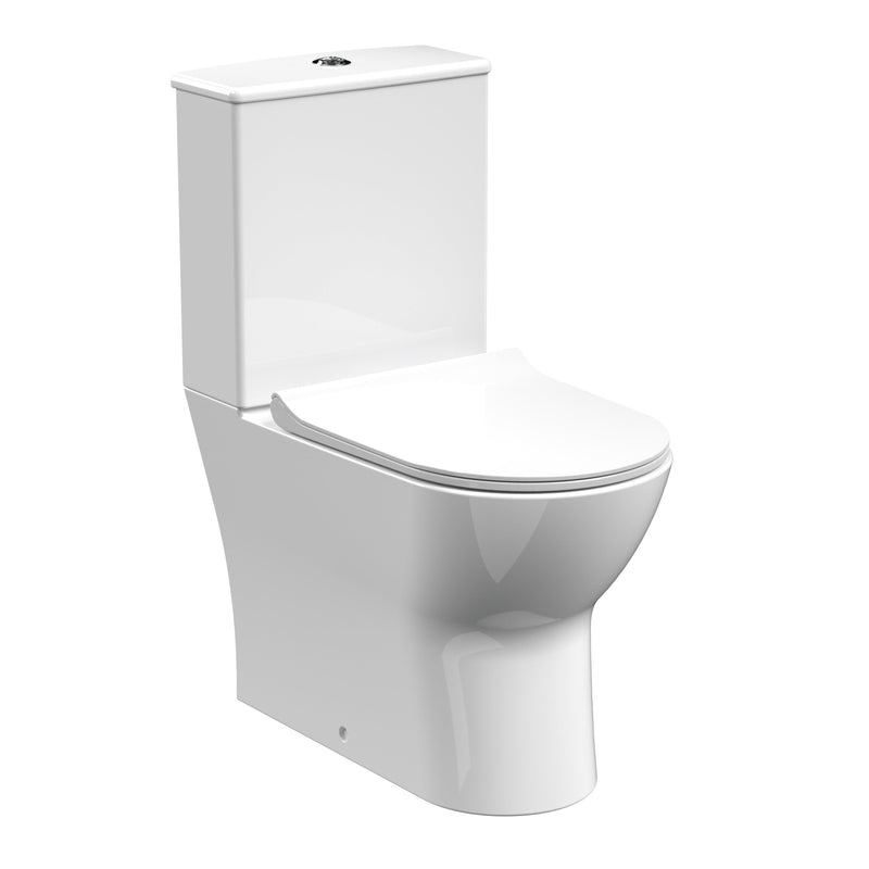 Lana Rimless Compact Back To Wall Close Coupled Toilet & Soft Close Seat