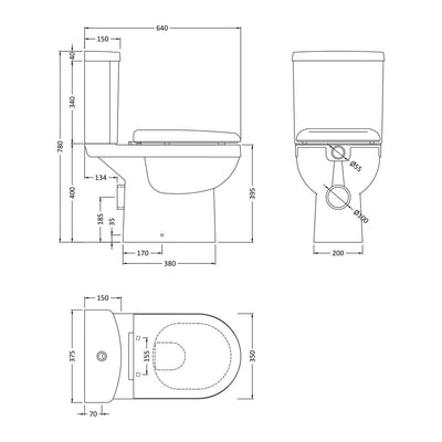 Jenson Close Coupled Toilet & Soft Close Seat