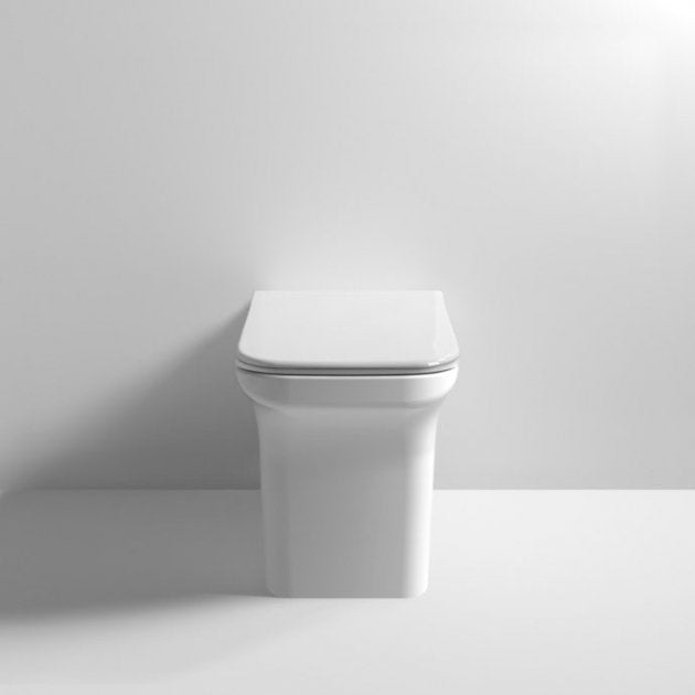 Nuie Ava Rimless Back To Wall Toilet & Soft Close Sandwich Seat - 550mm Projection