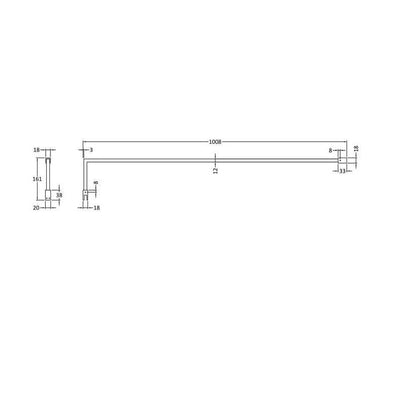 Nuie Wetroom Screen Support Arm Bar - Chrome