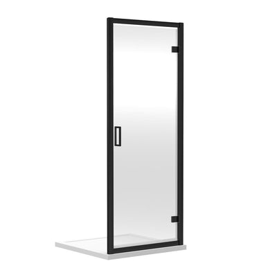 Nuie Rene 6mm Black Hinged Shower Enclosure With Side Panel