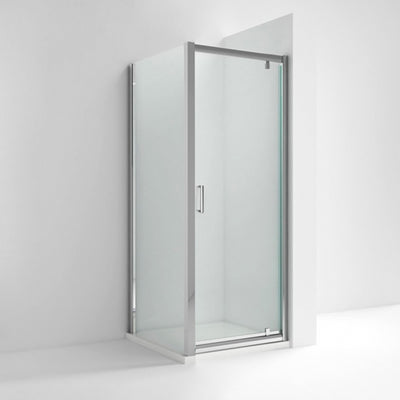 Nuie Rene 6mm Satin Chrome Pivot Shower Enclosure With Side Panel