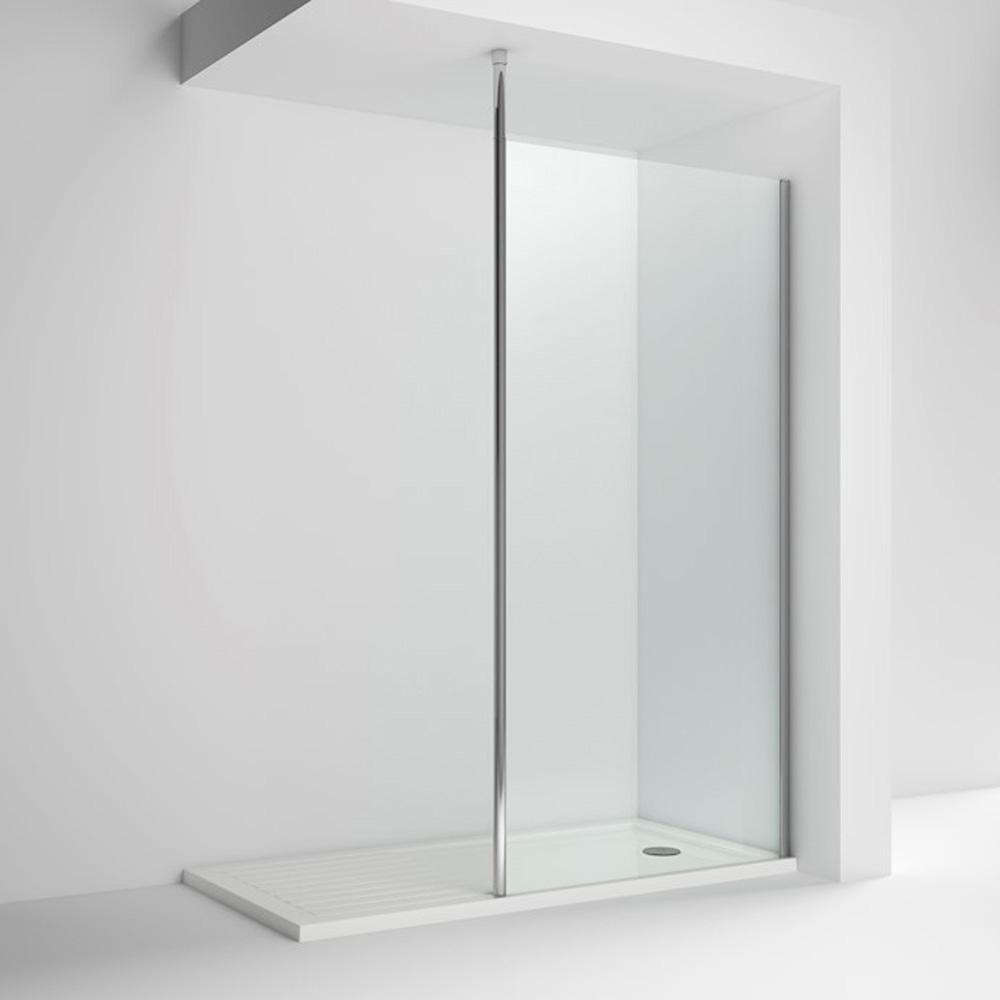 Vista 8mm Chrome Walk-In Shower Screen With Ceiling Post - 1850mm – BathLab