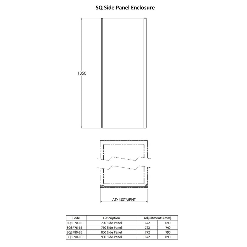 Nuie Rene 6mm Satin Chrome Bi-Fold Shower Enclosure With Side Panel