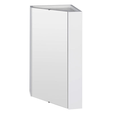 Nuie Mayford Cloakroom 459 x 295mm Corner Mirror Cabinet With 1 Door - White Gloss