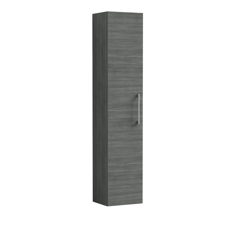 Nuie Arno 300 x 253mm Wall Hung Tall Unit With 1 Door - Anthracite Woodgrain