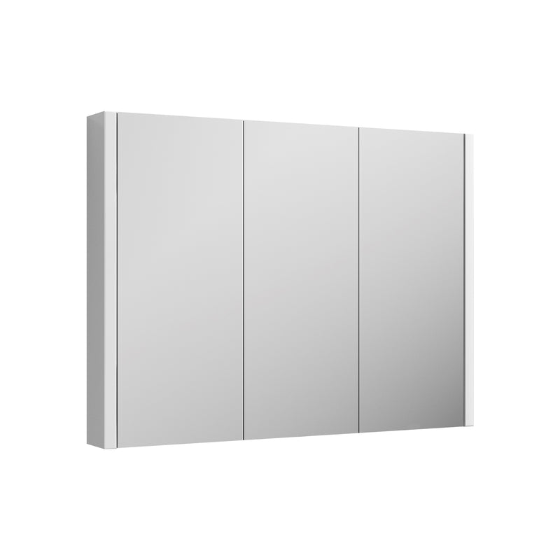 Nuie Eden 900 x 650 x 100mm Mirror Cabinet With 3 Doors - White Satin