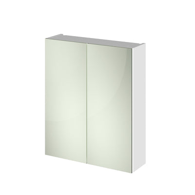 Nuie Arno 600 x 180mm Mirror Cabinet With 2 Doors - White Gloss