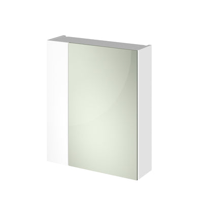 Cape 600mm Mirror Cabinet With 1 Small Door and 1 Large Door - Gloss White