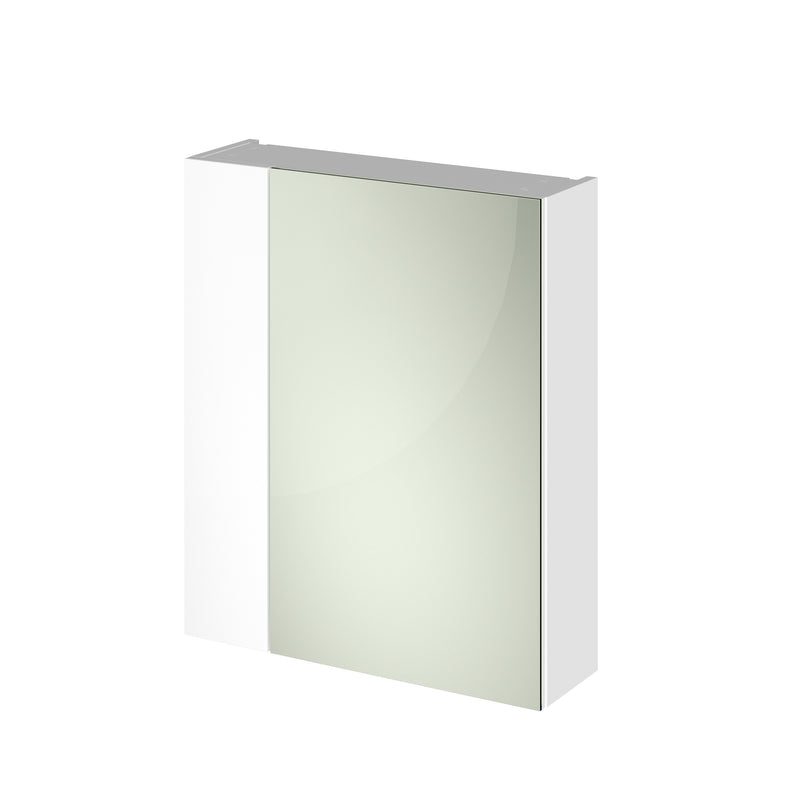 Hudson Reed Fusion 600mm Mirror Unit With 2 Doors 75/25 - White Gloss