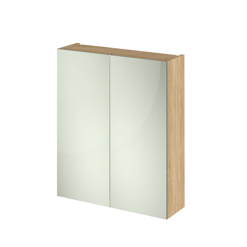 Hudson Reed Fusion 600mm Mirror Unit With 2 Doors - Natural Oak