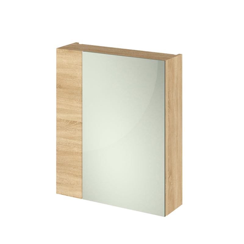Hudson Reed Fusion 600mm Mirror Unit With 2 Doors 75/25 - Natural Oak