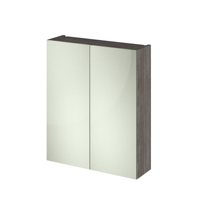 Hudson Reed Fusion 600mm Mirror Unit With 2 Doors - Brown Grey Avola