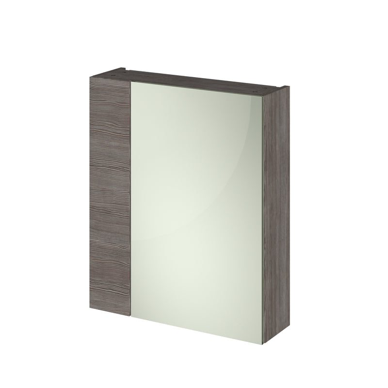 Cape 600mm Mirror Cabinet With 1 Small Door and 1 Large Door - Grey Avola