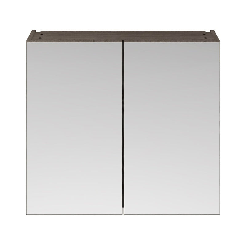 Hudson Reed Fusion 800mm Mirror Unit With 2 Doors - Brown Grey Avola