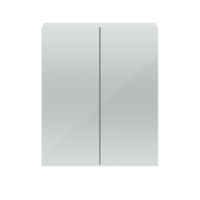 Hudson Reed Fusion 600mm Mirror Unit With 2 Doors - Grey Mist Gloss