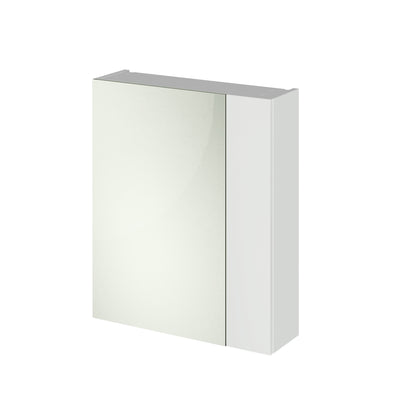 Cape 600mm Mirror Cabinet With 1 Small Door and 1 Large Door - Gloss Grey Mist