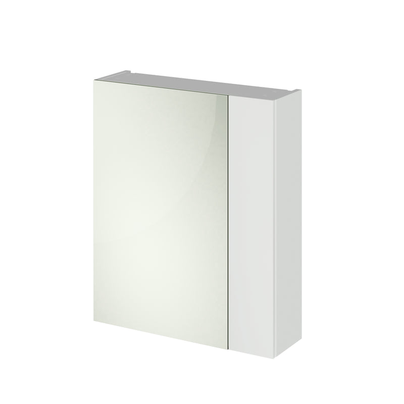 Cape 600mm Mirror Cabinet With 1 Small Door and 1 Large Door - Gloss Grey Mist