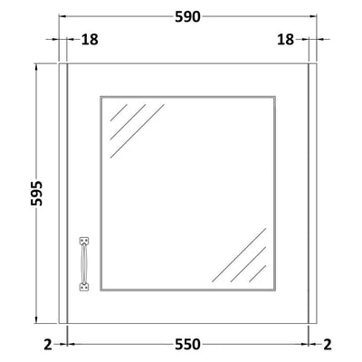Abbey Bay Marlborough 600mm Mirror Cabinet - White Ash