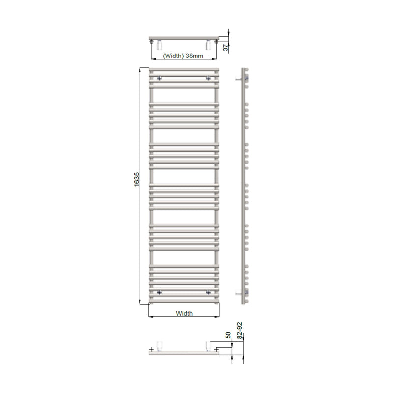 Lana Gold Look Dual Fuel Heated Towel Radiator