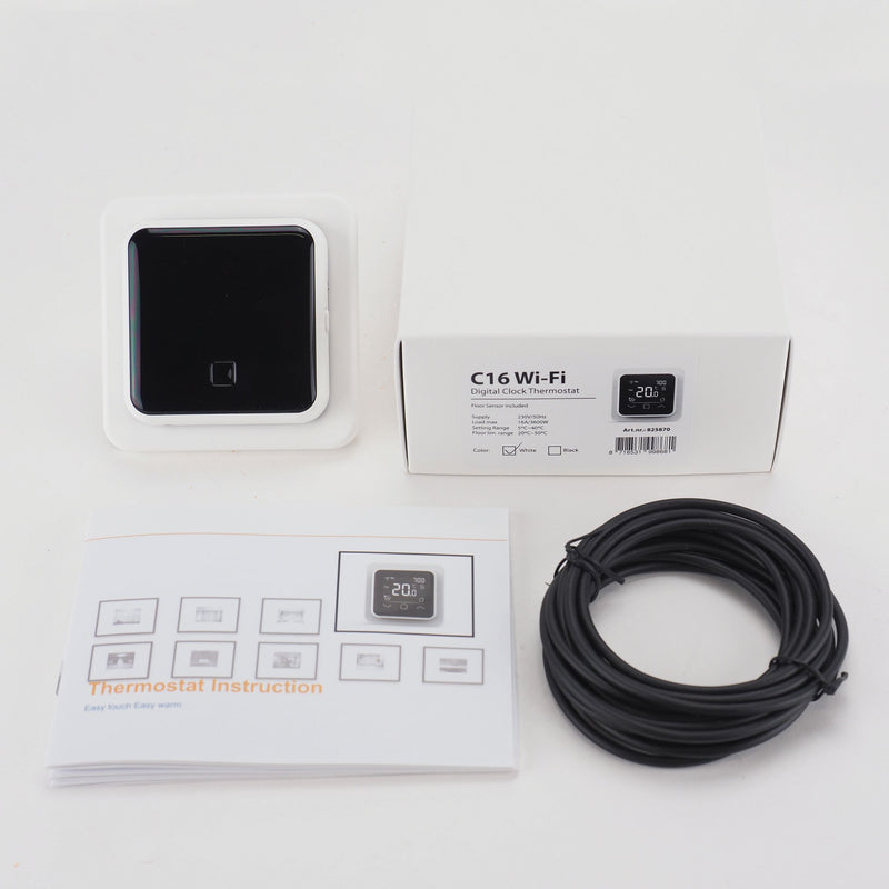 Wifi Enabled White Underfloor Heating Thermostat Control