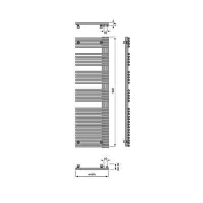 Capri Anthracite Heated Towel Radiator