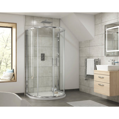 Porto 6mm 2 Door D Shape Shower Enclosure 1050 x 925mm