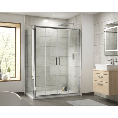Porto 6mm Double Sliding Shower Door with side panel