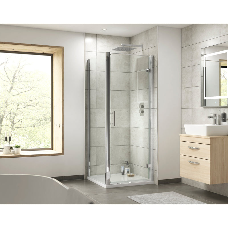 Porto 6mm Hinged Shower Door with optional side panel