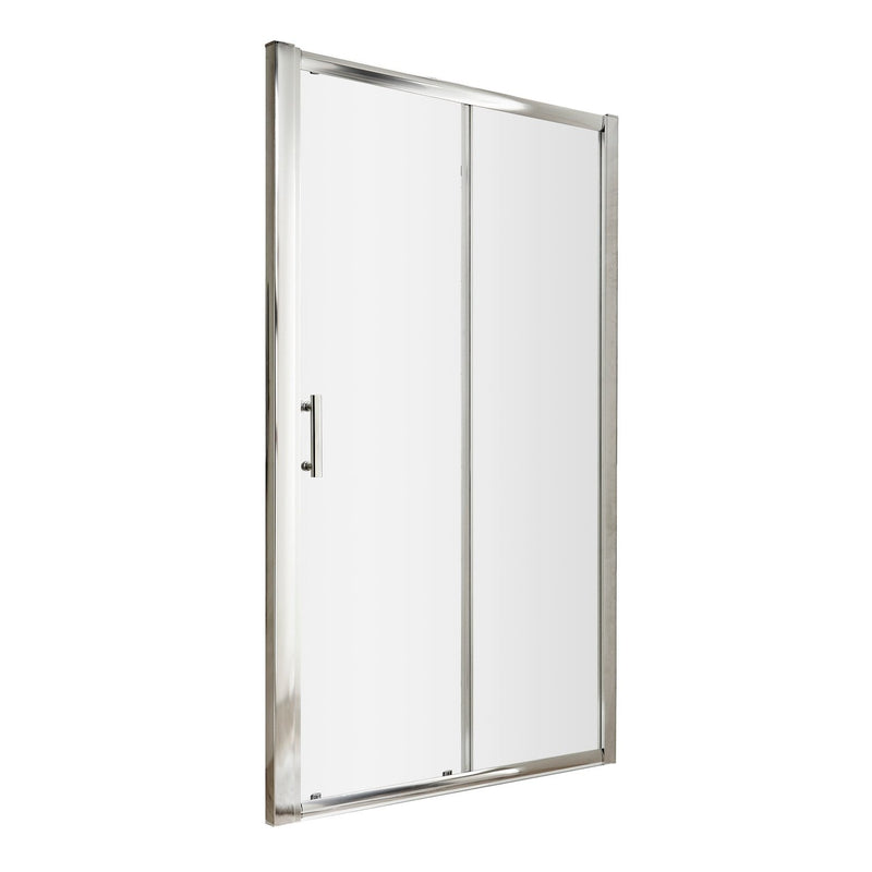 Nuie Pacific 6mm Chrome Single Sliding Shower Enclosure With Side Panel