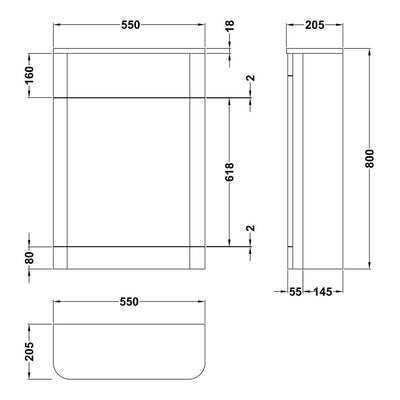 Marina 550mm Toilet Unit - Gloss Grey Mist