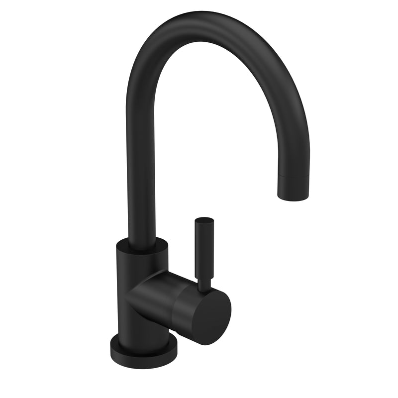 Hudson Reed Tec Lever Side Action Basin Mixer With Waste - Matt Black